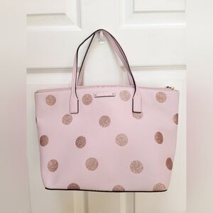 Kate Spade Blush and Gold Dot Shoulder Bag